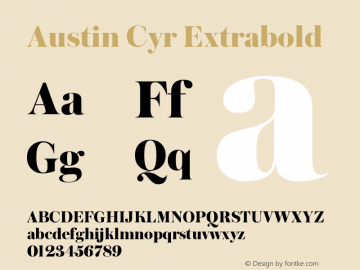 AustinCyr-Extrabold Version 1.001;PS 001.001;hotconv 1.0.56;makeotf.lib2.0.21325图片样张