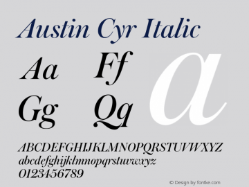 AustinCyr-Italic Version 1.001;PS 001.001;hotconv 1.0.56;makeotf.lib2.0.21325图片样张