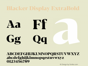 BlackerDisplay-ExtraBold Version 1.0 | w-rip DC20180110图片样张