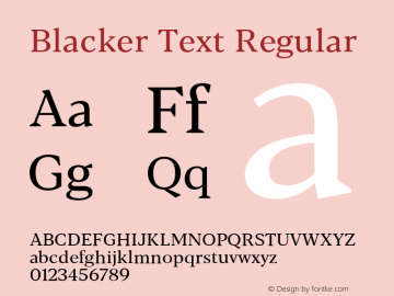 BlackerText-Regular Version 1.0 | w-rip DC20180110图片样张