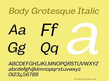 BodyGrotesque-Italic Version 1.006图片样张