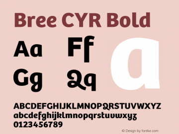 Bree CYR Bold Version 2.000;hotconv 1.0.109;makeotfexe 2.5.65593图片样张