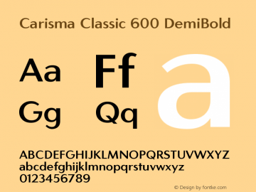 CarismaClassic-600DemiBold Version 2.005 | wf-rip DC20181105图片样张