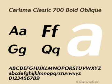 CarismaClassic-700BoldObl Version 1.005 | wf-rip DC20181105图片样张