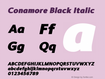 Conamore-BlackItalic Version 1.000图片样张