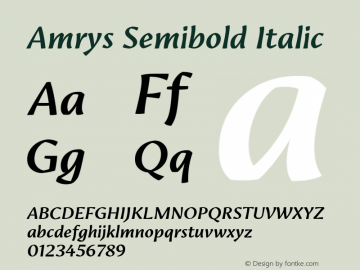 Amrys Semibold Italic Version 1.00, build 18, g2.5.2.1158, s3图片样张
