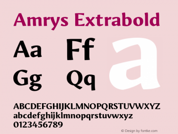 Amrys Extrabold Version 1.00, build 20, g2.5.2.1158, s3图片样张