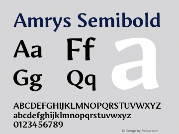 Amrys Semibold Version 1.00, build 20, g2.5.2.1158, s3图片样张