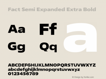 Fact-SemiExpandedExtraBold Version 1.000图片样张