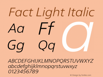 Fact-LightItalic Version 1.000图片样张