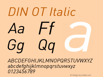 DINOT-Italic Version 7.504; 2005; Build 1027图片样张