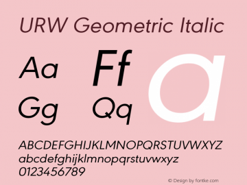URWGeometric-Italic Version 1.00图片样张