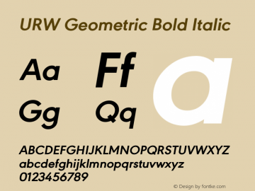 URWGeometric-BoldItalic Version 1.00图片样张