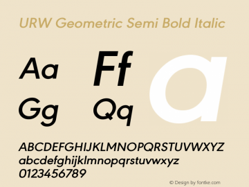 URWGeometric-SemiBoldItalic Version 1.00图片样张