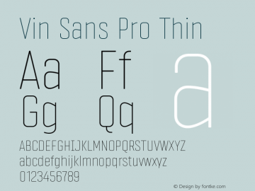 VinSansPro-Thin Version 1.000图片样张