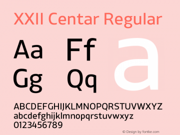 XXIICentar-Regular Version 1.002;com.myfonts.easy.doubletwo.xxii-centar.regular.wfkit2.version.42XP图片样张