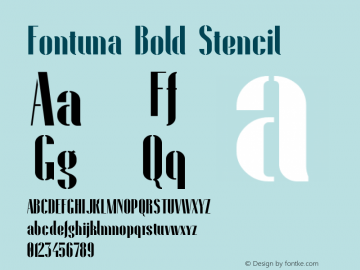 Fontuna-BoldStencil Version 1.007;Fontself Maker 3.0.0-3图片样张