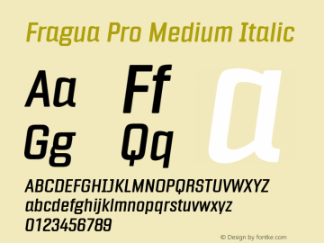 FraguaPro-MediumItalic Version 1.681图片样张