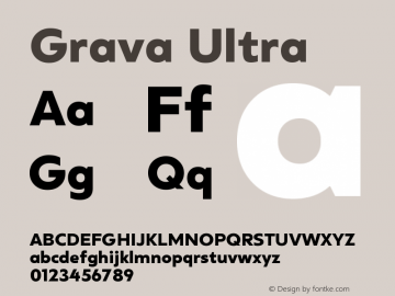 Grava-Ultra Version 2.303;PS 002.303;hotconv 1.0.88;makeotf.lib2.5.64775图片样张