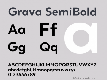 Grava-SemiBold Version 2.303;PS 002.303;hotconv 1.0.88;makeotf.lib2.5.64775图片样张
