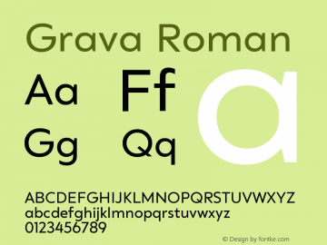 Grava-Roman Version 2.303;PS 002.303;hotconv 1.0.88;makeotf.lib2.5.64775图片样张