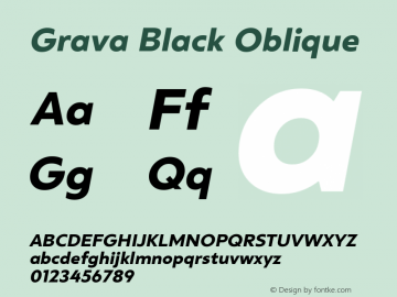 Grava-BlackOblique Version 2.303;PS 002.303;hotconv 1.0.88;makeotf.lib2.5.64775图片样张