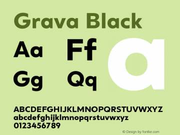 Grava-Black Version 2.303;PS 002.303;hotconv 1.0.88;makeotf.lib2.5.64775图片样张