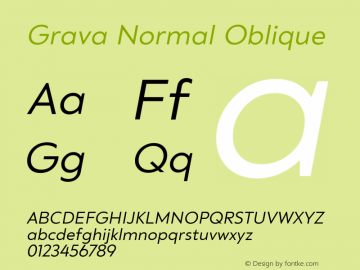 Grava-NormalOblique Version 2.303;PS 002.303;hotconv 1.0.88;makeotf.lib2.5.64775图片样张