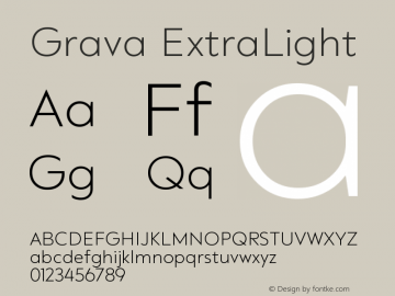 Grava-ExtraLight Version 2.303;PS 002.303;hotconv 1.0.88;makeotf.lib2.5.64775图片样张