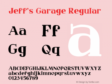 JeffsGarage-Regular Version 001.001图片样张