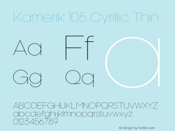 Kamerik105Cyrillic-Thin Version 1.001图片样张