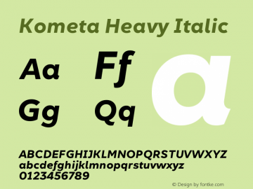 Kometa-HeavyItalic Version 1.790图片样张