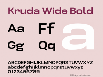 Kruda-WideBold Version 1.000;PS 001.000;hotconv 1.0.88;makeotf.lib2.5.64775图片样张