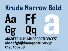 Kruda-NarrowBold Version 1.000;PS 001.000;hotconv 1.0.88;makeotf.lib2.5.64775图片样张