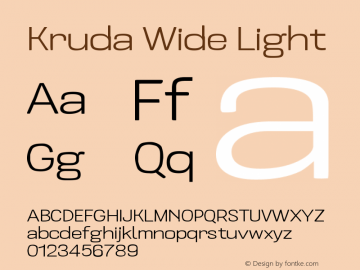 Kruda-WideLight Version 1.000;PS 001.000;hotconv 1.0.88;makeotf.lib2.5.64775图片样张