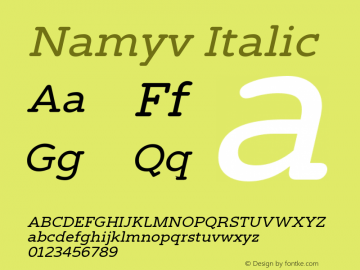 Namyv-Italic Version 1.000图片样张