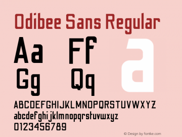 Odibee Sans Regular Version 2.001; ttfautohint (v1.8.3)图片样张
