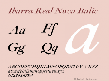 Ibarra Real Nova Italic Version 1.014图片样张