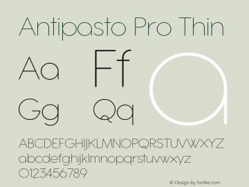 AntipastoPro-Thin Version 1.000 | wf jerry图片样张