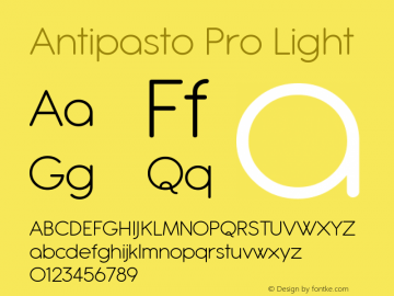 AntipastoPro-Light Version 1.000 | wf jerry图片样张