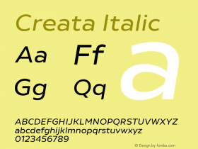 Creata-Italic Version 1.0 | wf-rip by RD图片样张