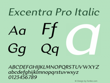 ExcentraPro-Italic Version 001.000图片样张