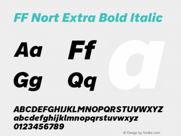 FF Nort Extra Bold Italic Version 7.601图片样张