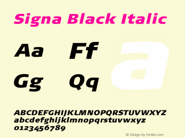 Signa-BlackItalic Version 7.504图片样张