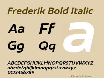Frederik-BoldItalic Version 1.000 | wf-rip DC20190415图片样张