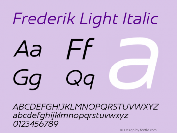 Frederik-LightItalic Version 1.000 | wf-rip DC20190415图片样张