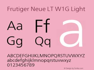 FrutigerNeueLTW1G-Light Version 1.00图片样张