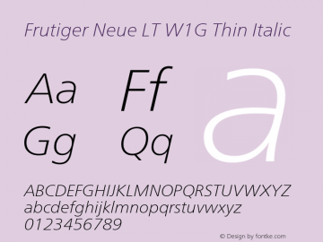 FrutigerNeueLTW1G-ThinIt Version 1.00图片样张