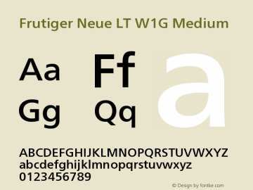 FrutigerNeueLTW1G-Medium Version 1.00图片样张