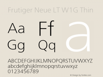 FrutigerNeueLTW1G-Thin Version 1.00图片样张